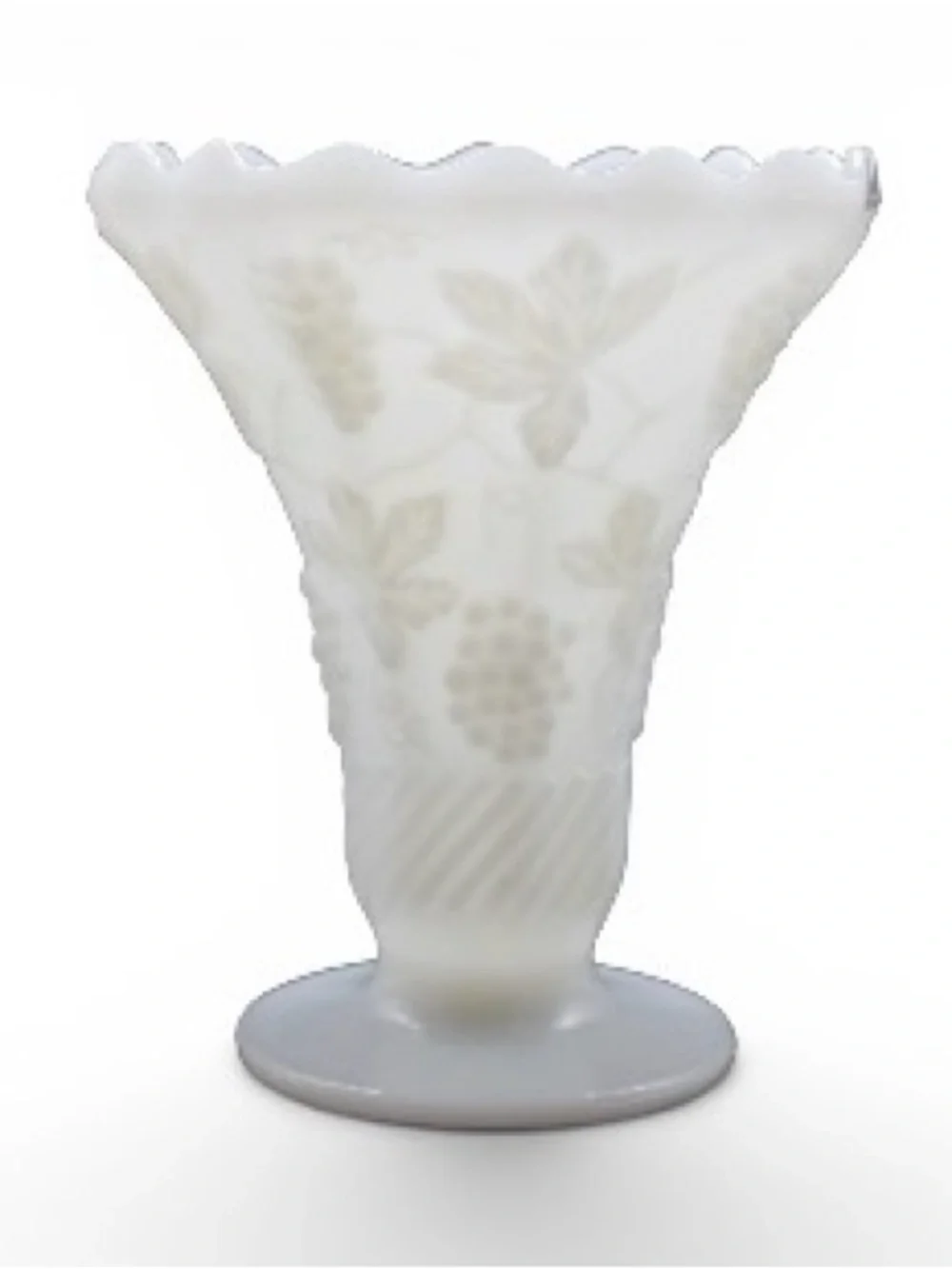 Anchor Hocking Milk Glass Pedestal Vase Vintage
